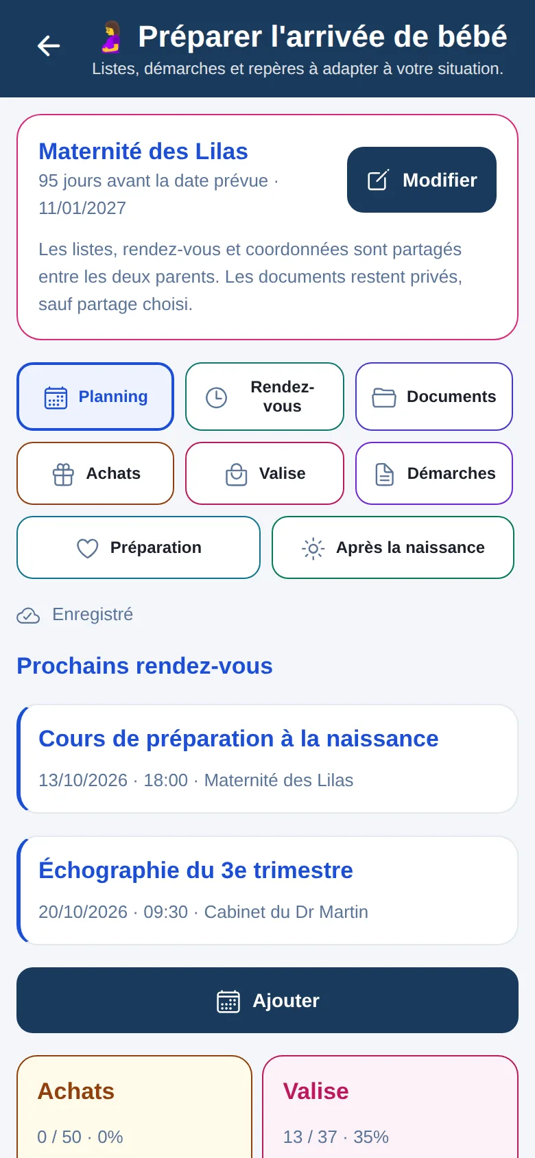 Préparer l’arrivée de bébé